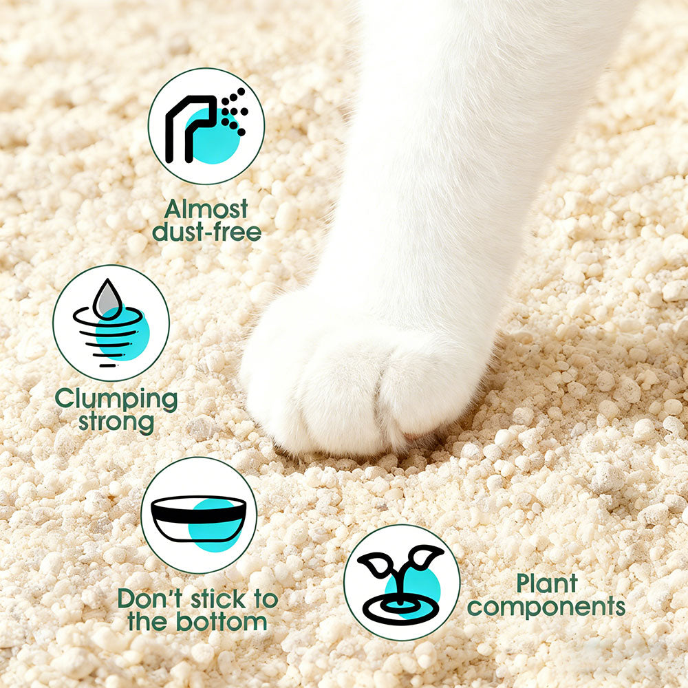 Natural Cassava Cat Litter, Mixed-Grain Formula, Exceptional Clumping