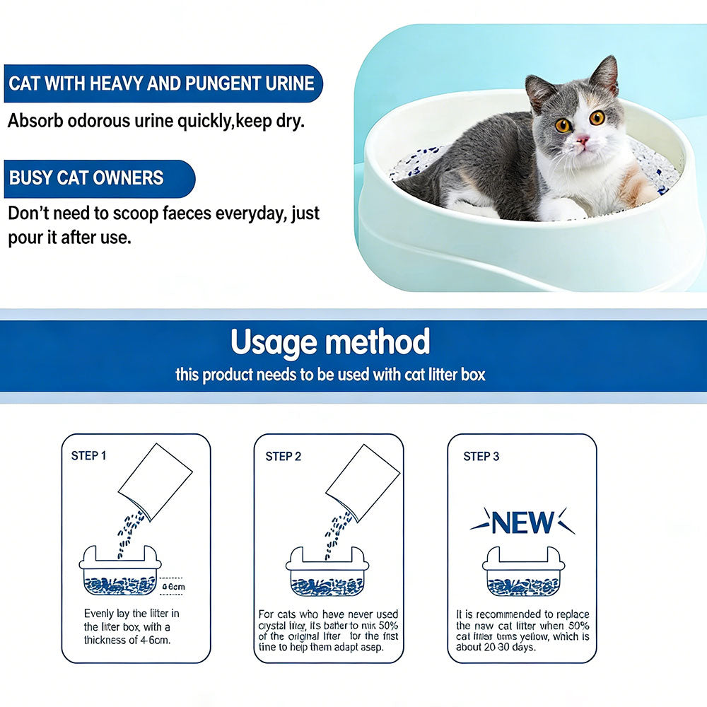 Crystal Cat Litter High-Performance Silica Gel Cat Litter