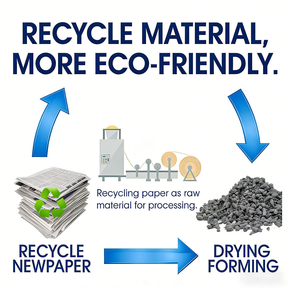 Eco-Friendly Paper Cat Litter Safe Lightweight Absorbent